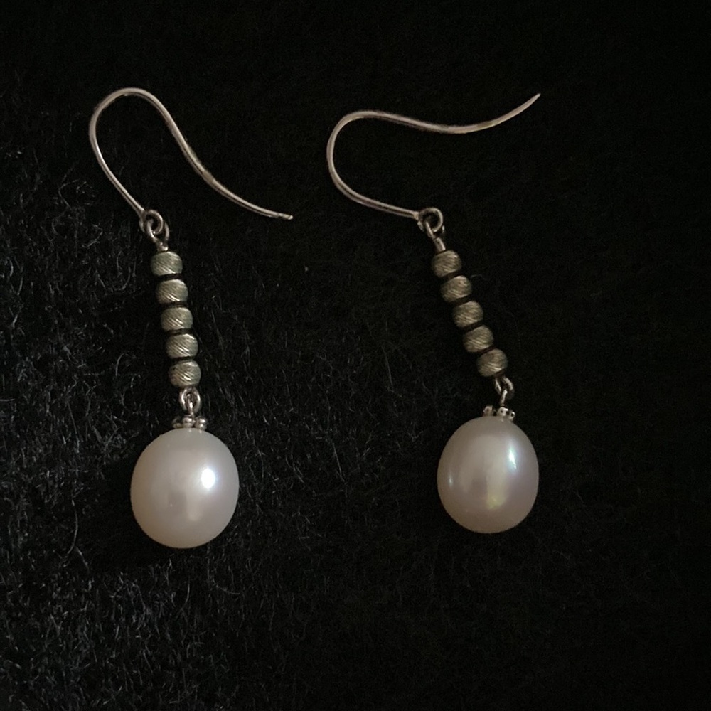 Cultured Freshwater Pearl Earrings with Sterling Silver